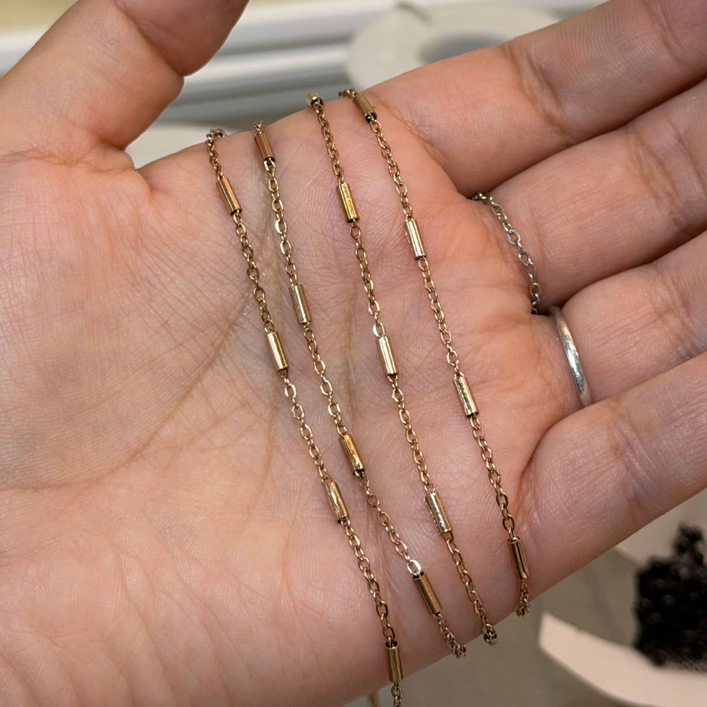 Rosegold 18k PVD Stainless Steel Tube Chain