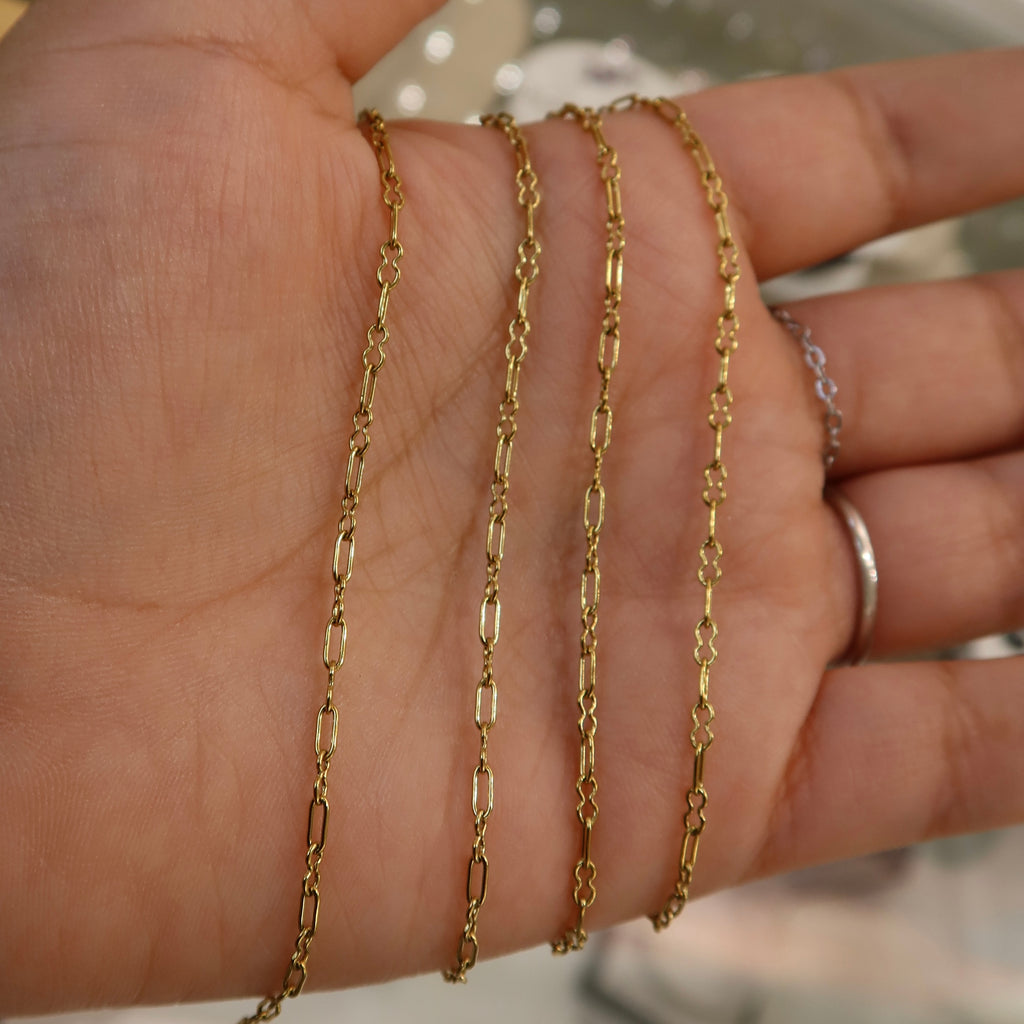 18k PVD Gold Paperclip & Infinity Chain