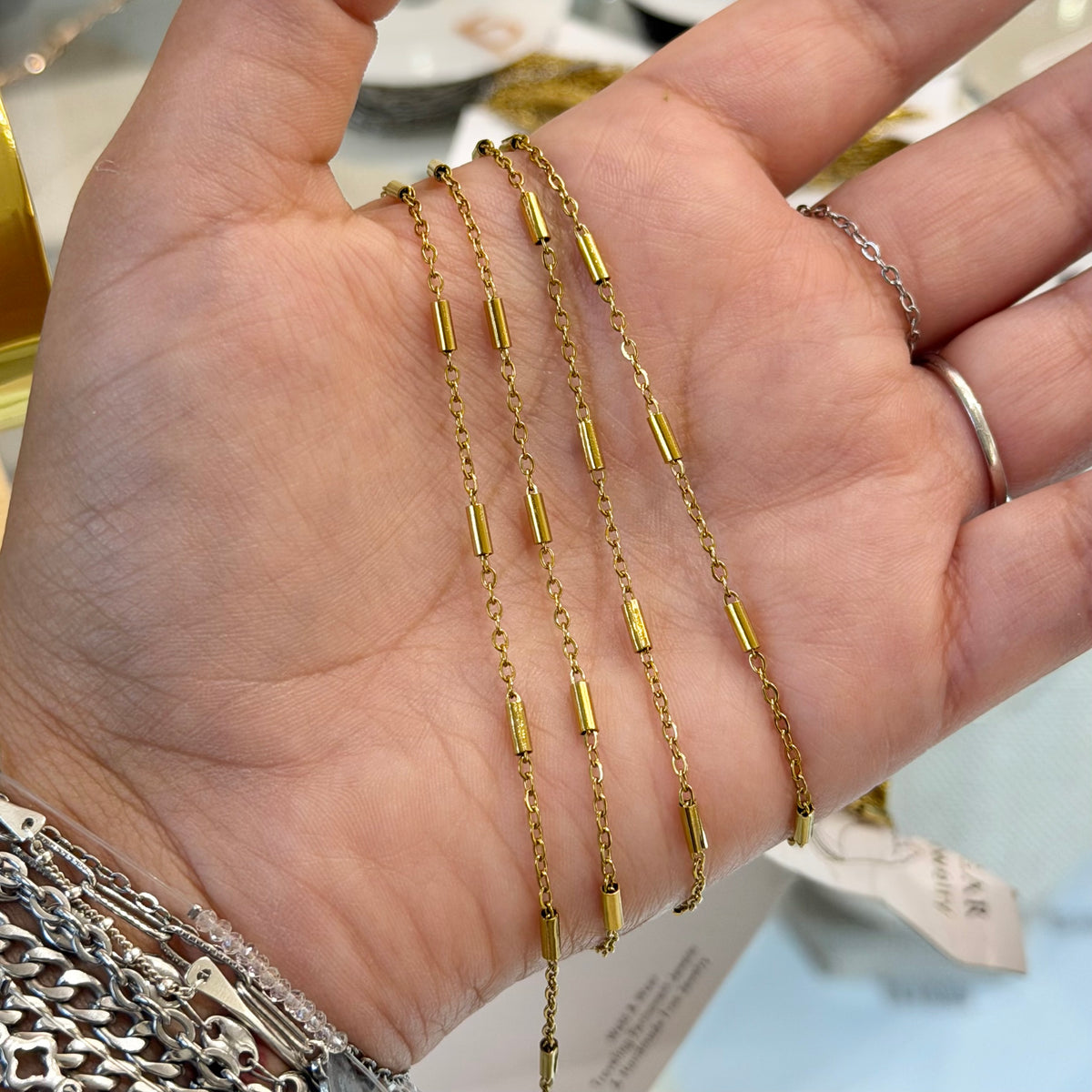 Gold 18k PVD Stainless Steel Tube Chain