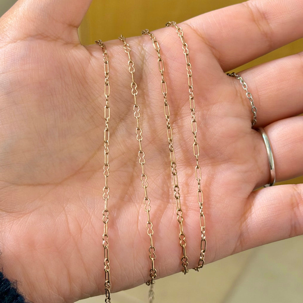 18k PVD Rosegold Paperclip & Infinity Chain