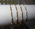 Pink Enamel 18K PVD Gold Stainless Steel Curb Chain