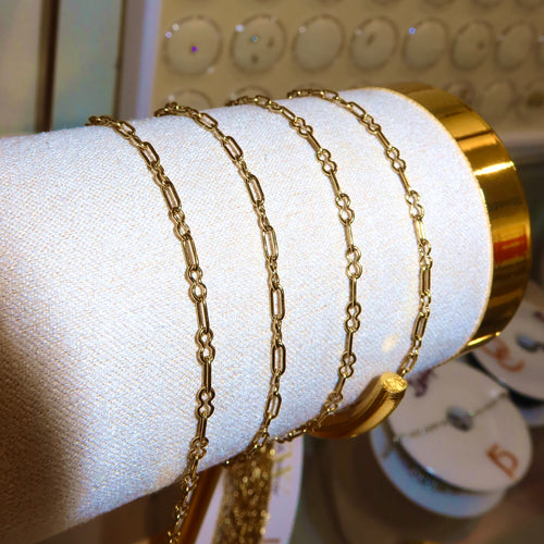 18k PVD Gold Paperclip & Infinity Chain