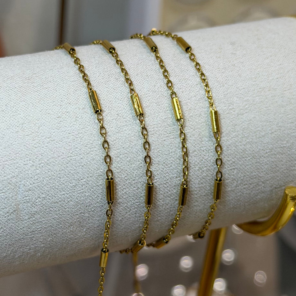Gold 18k PVD Stainless Steel Tube Chain