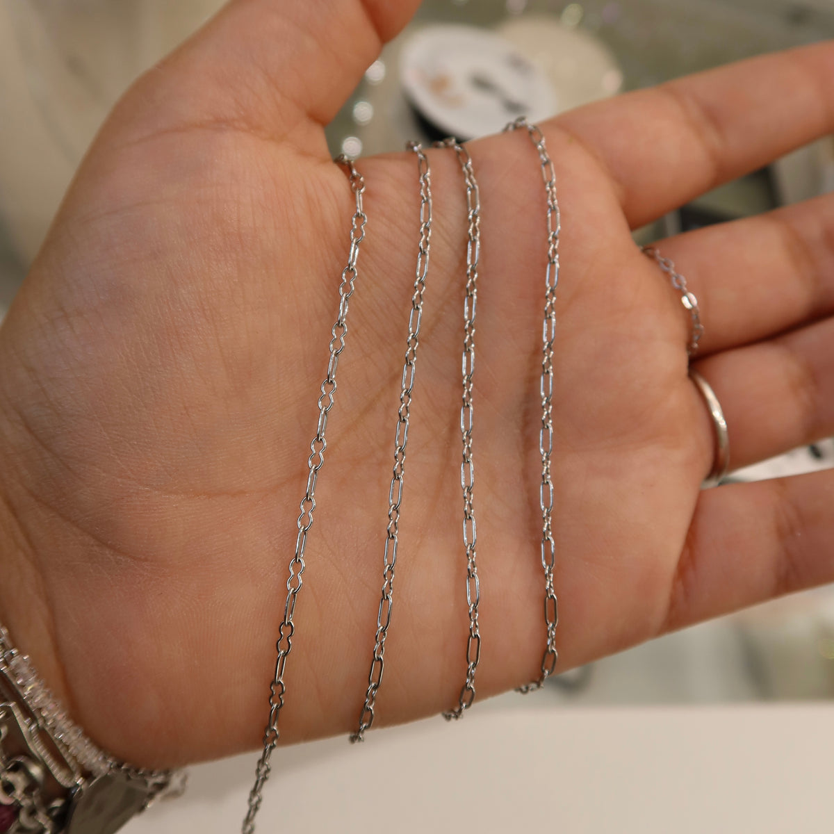Silver 304 Stainless Steel Paperclip & Infinity Chain