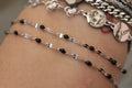 Black Enamel Silver Stainless Steel Chain