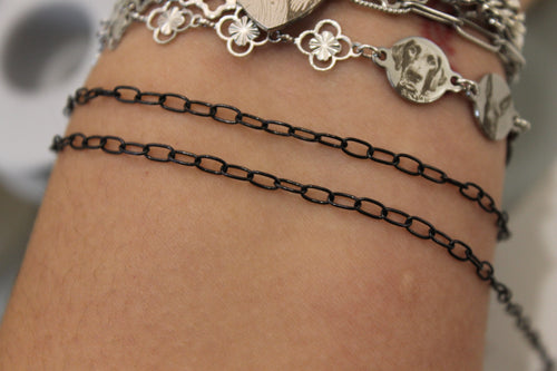 Black Paperclip PVD Stainless Steel Chain
