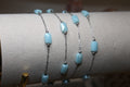 Blue Gem Stainless Steel Luxe Chain in "Silver"