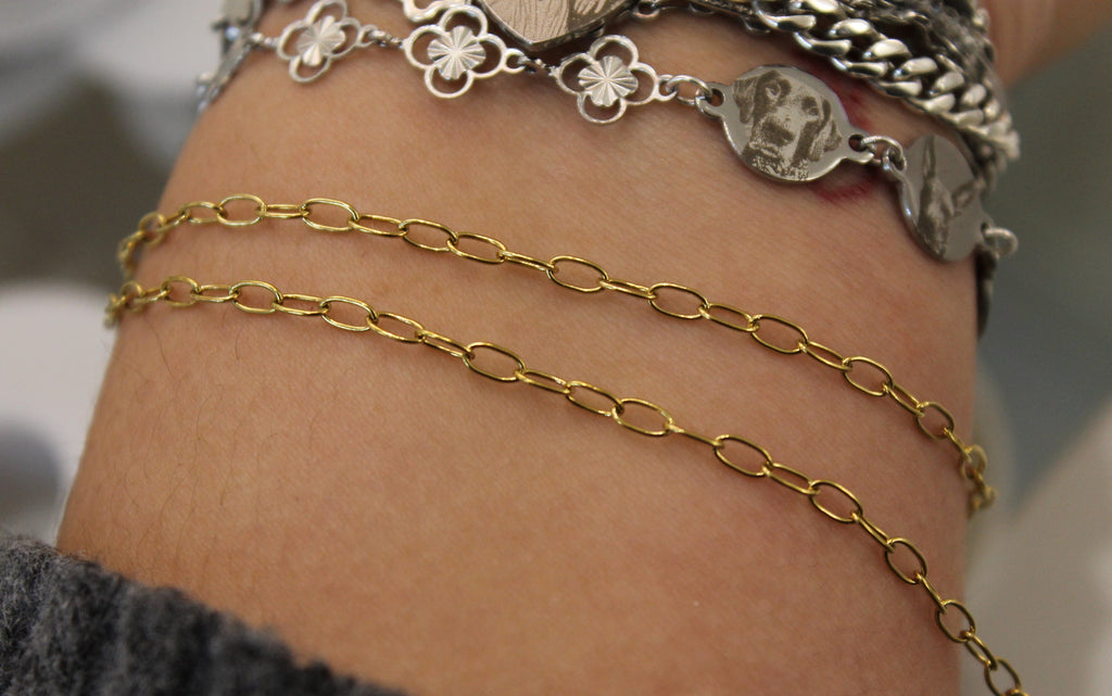 Gold PVD Stainless Steel Paperclip Chain