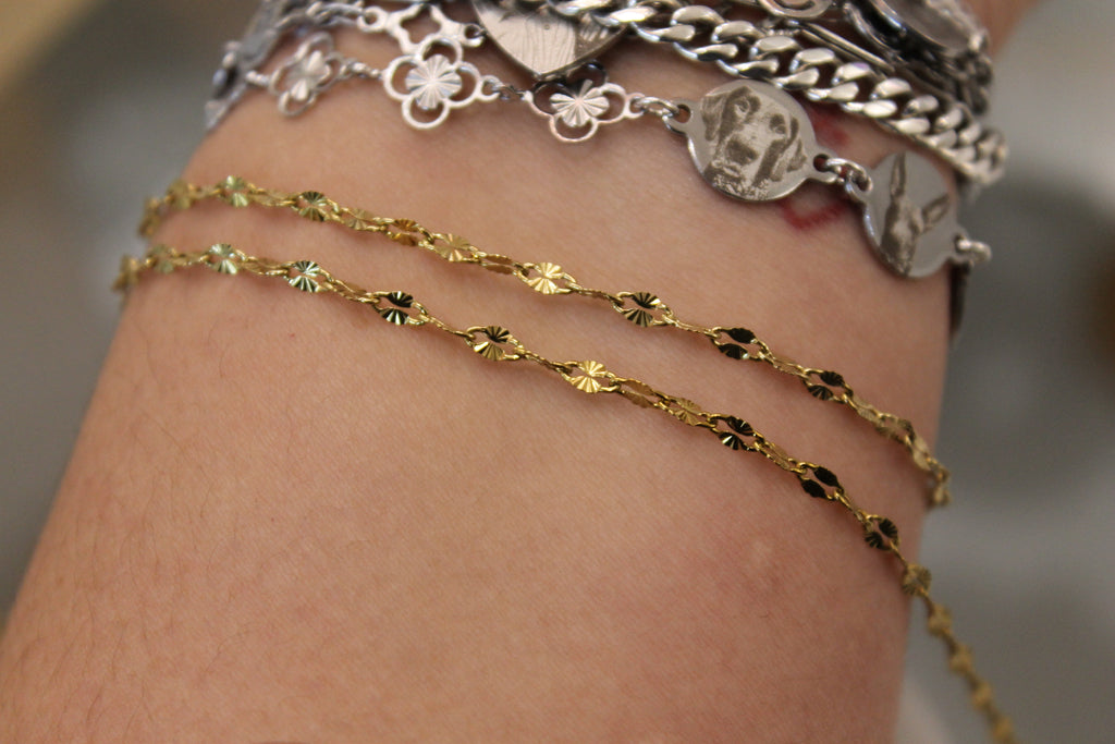 Gold PVD Stainless Steel Starburst Chain