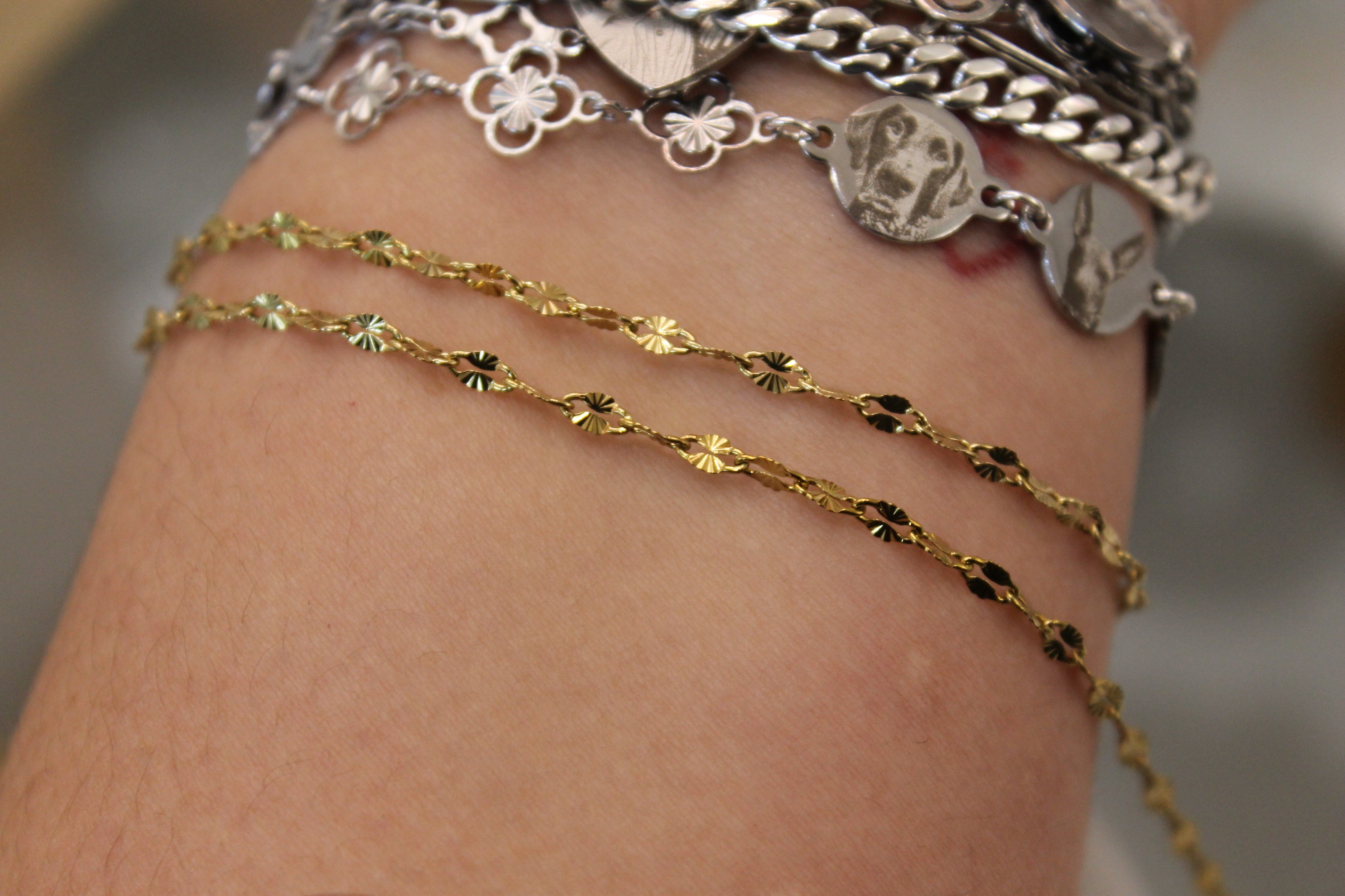 Gold PVD Stainless Steel Starburst Chain