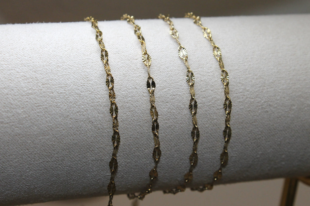 Gold PVD Stainless Steel Starburst Chain