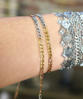 18K PVD Tri Color Figaro Chain