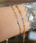18K PVD Tri Color Cross Chain
