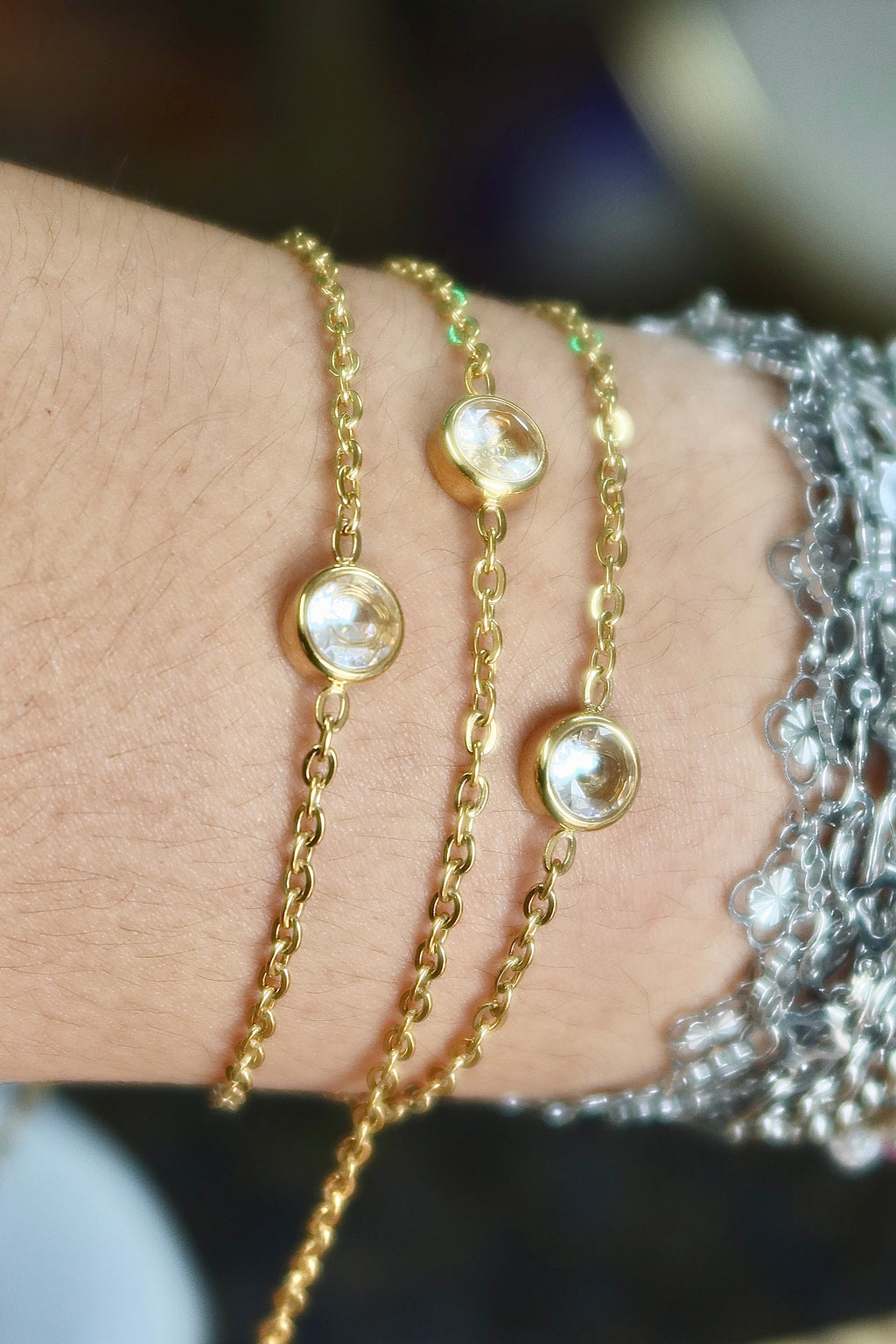 XL Clear CZ Cable Chain (18K PVD Gold)