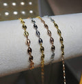 18K PVD Tri Color Coffee Bean Chain