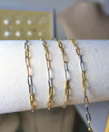 18K PVD Tri Color Paperclip Chain