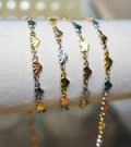 18K PVD Tri Color Textured Heart Chain