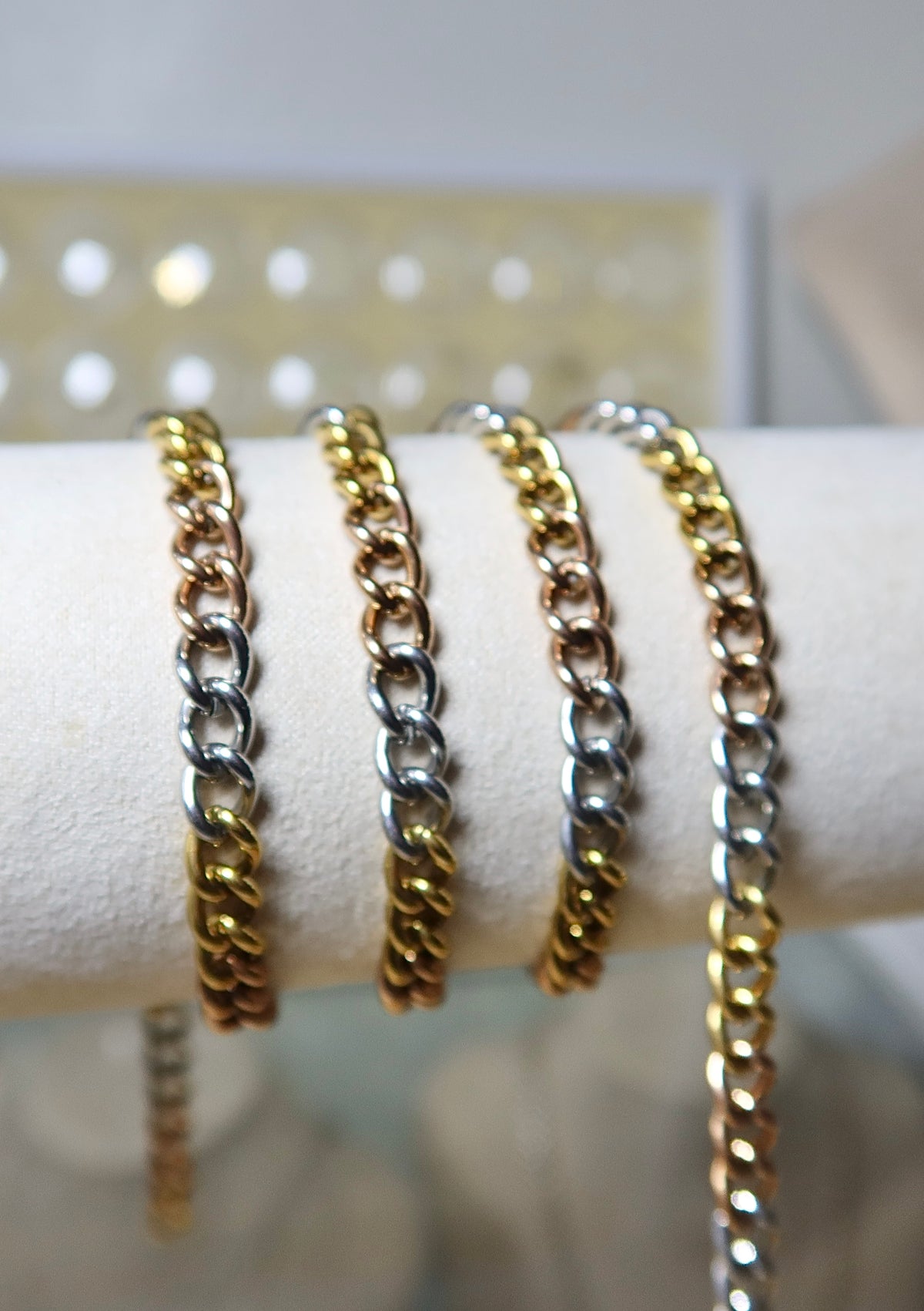 18K PVD Tri Color Chunky Cuban Chain
