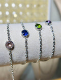 XL Multi Color CZ Cable Chain (304 Silver)
