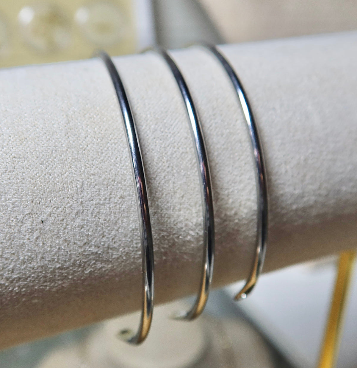 Stainless Steel Permanent Bangle Cuff (304 Silver)