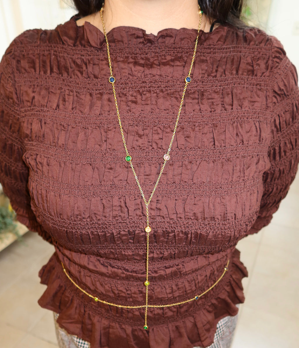 XL Multi Color CZ Cable Chain (304 Silver)