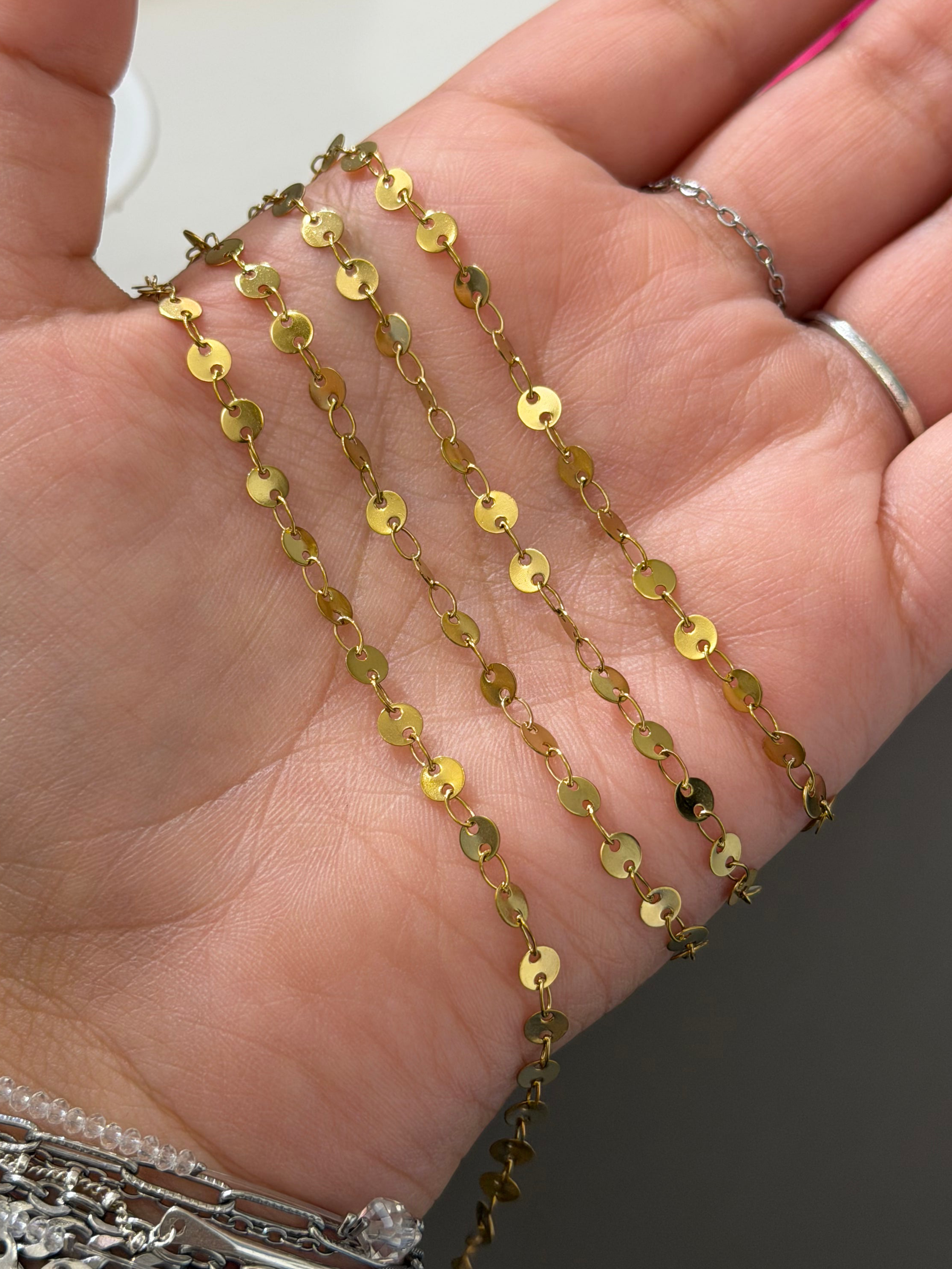 Gold 18k PVD Mini Sequin Chain