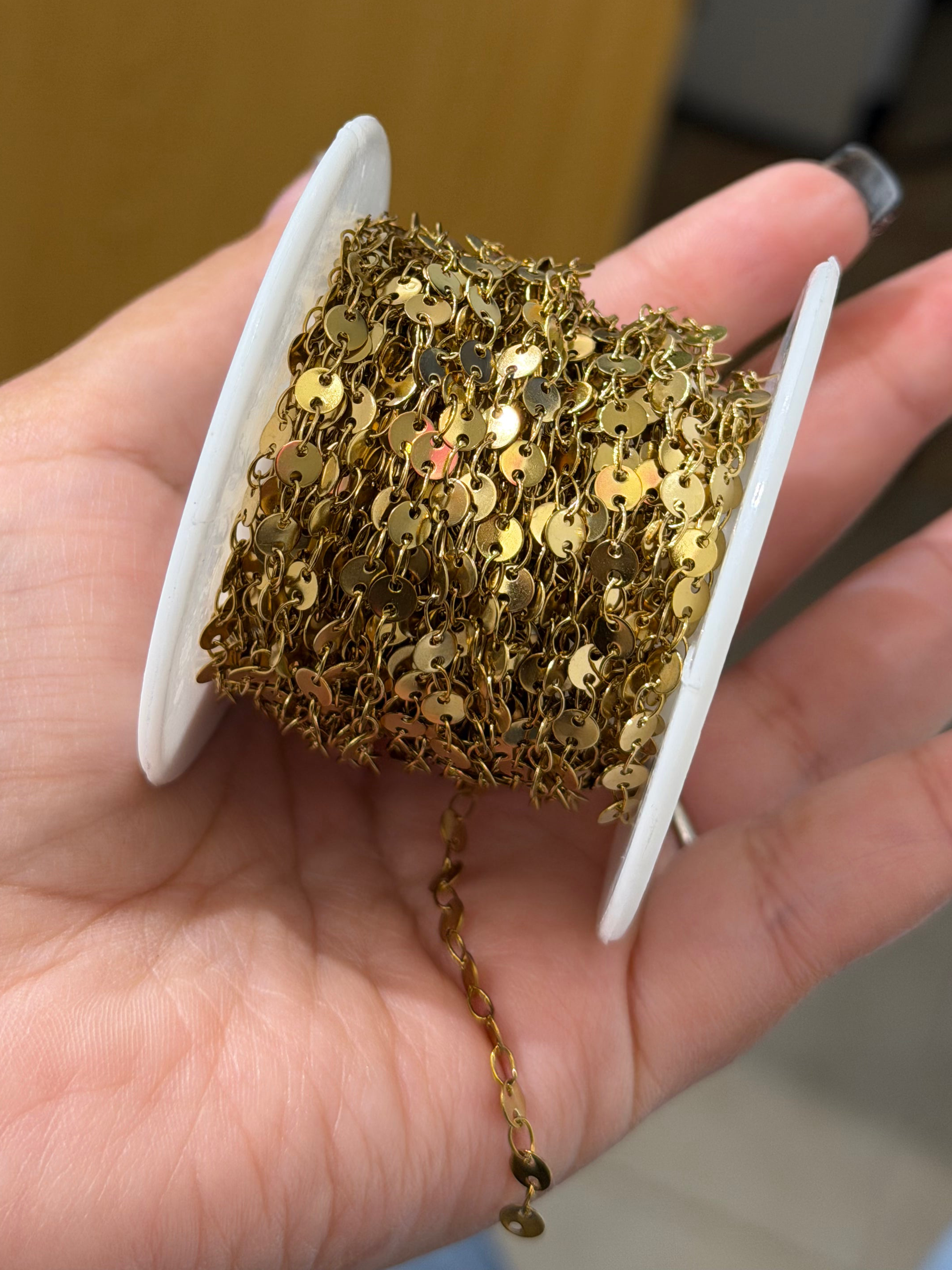 Gold 18k PVD Mini Sequin Chain