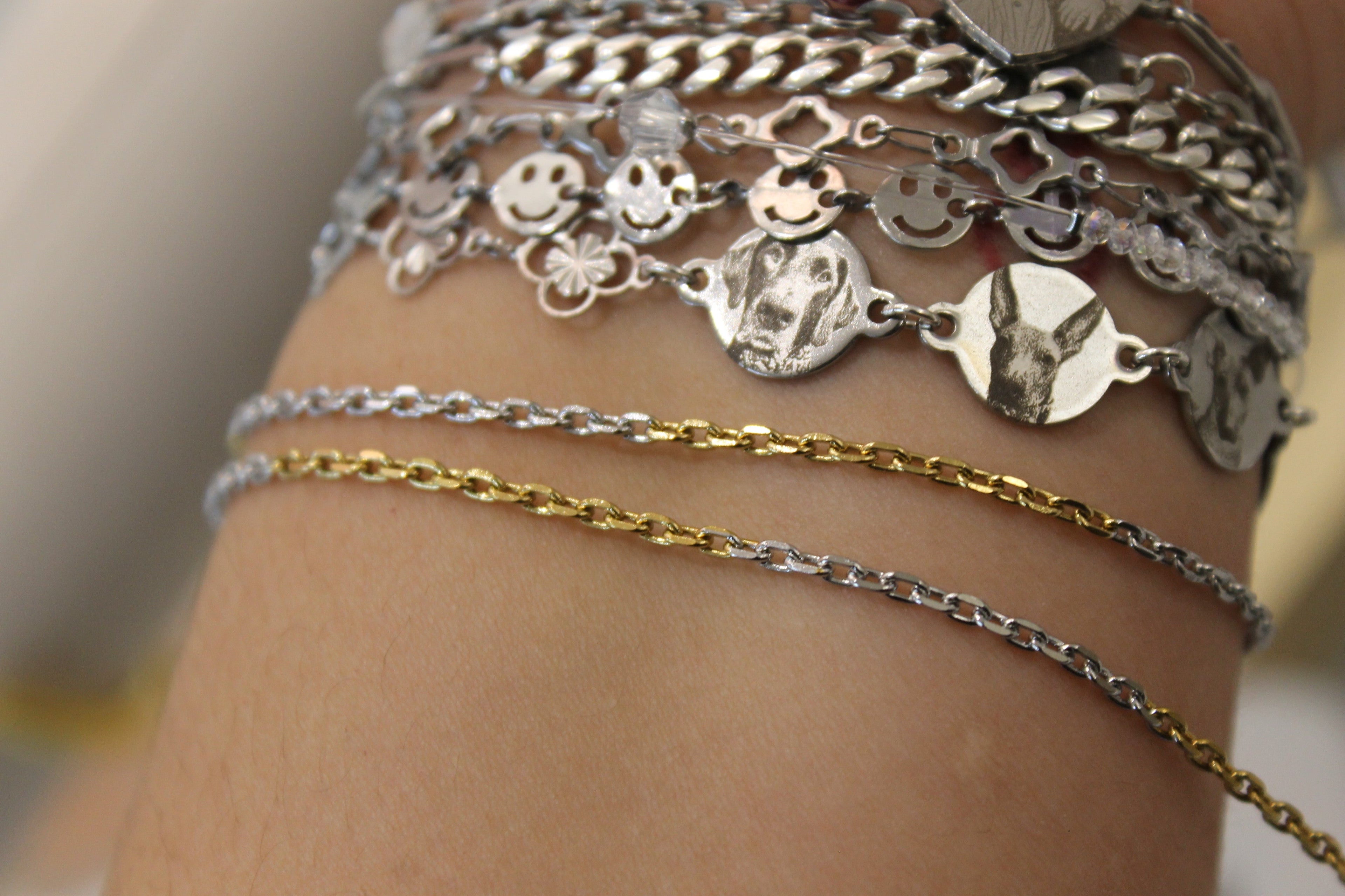 Two Tone PVD Stainless Steel Cable Chain in Gold and Silver