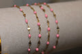 Pink Enamel PVD Stainless Steel Chain in Gold
