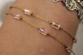 Pink Gem PVD Stainless Steel Chain in Gold