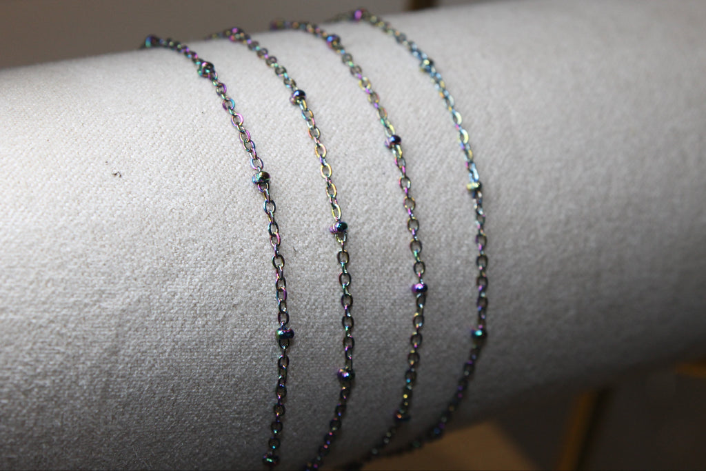 Rainbow Iridiscent PVD Stainless Steel Satellite Chain