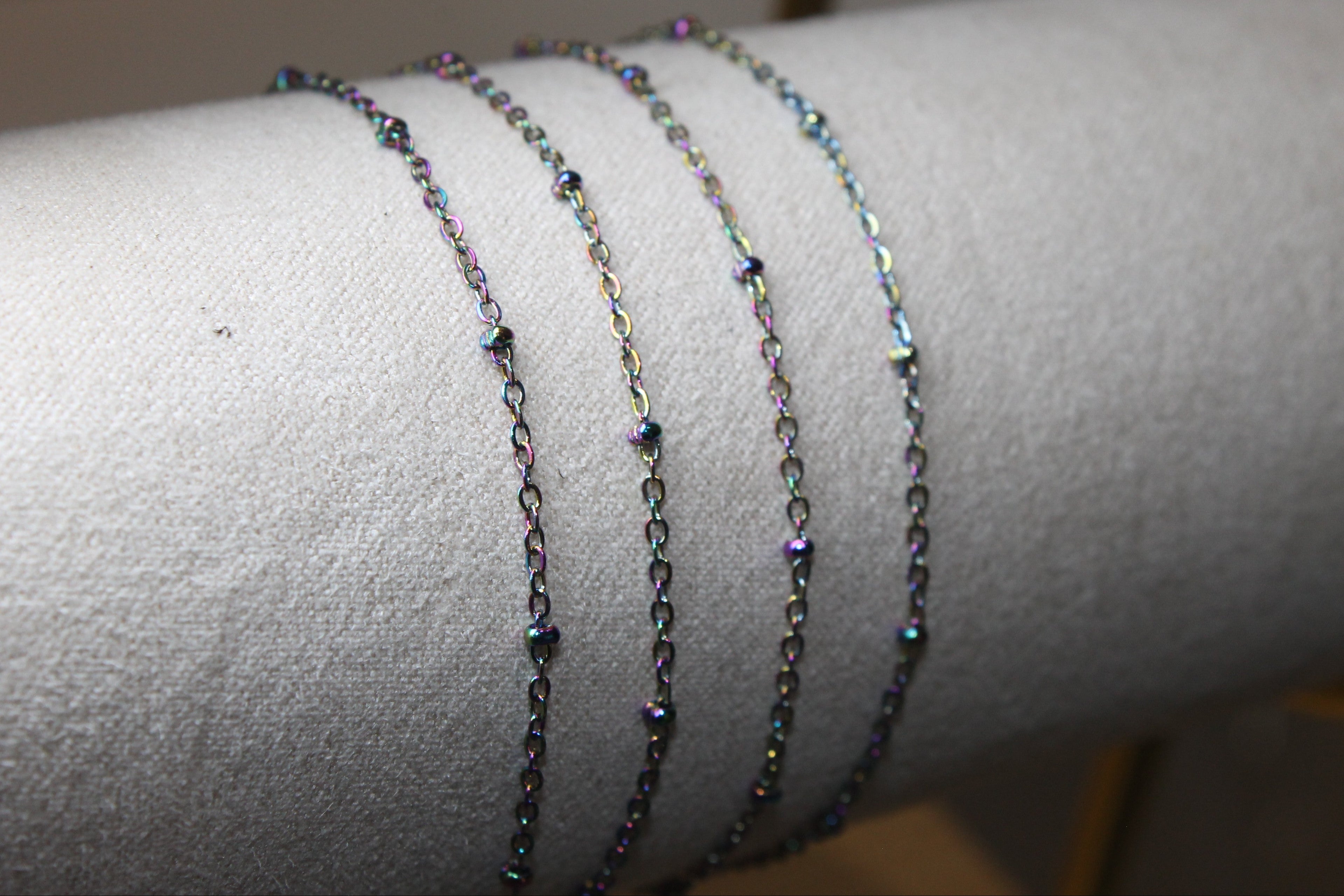Rainbow Iridiscent PVD Stainless Steel Satellite Chain