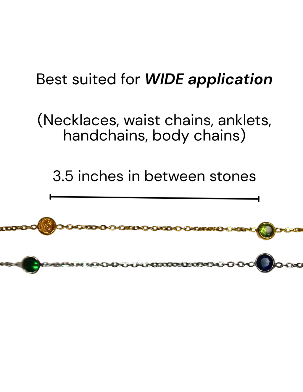 XL Multi Color CZ Cable Chain (304 Silver)