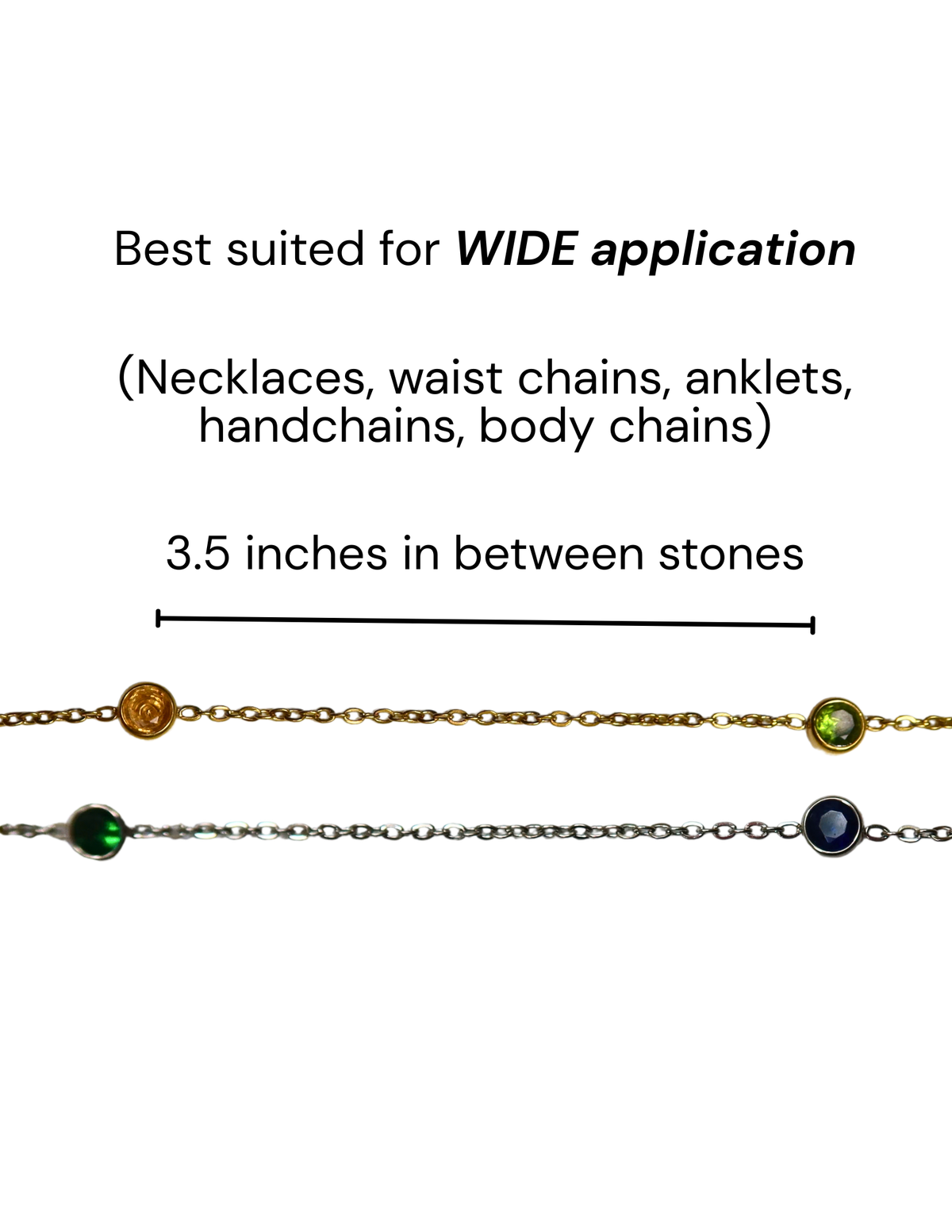 XL Multi Color CZ Cable Chain (304 Silver)