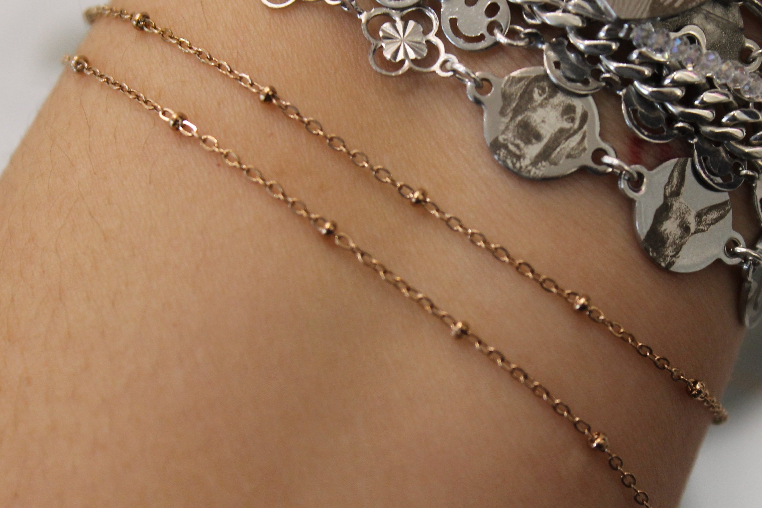 Rosegold PVD Stainless Steel Satellite Chain