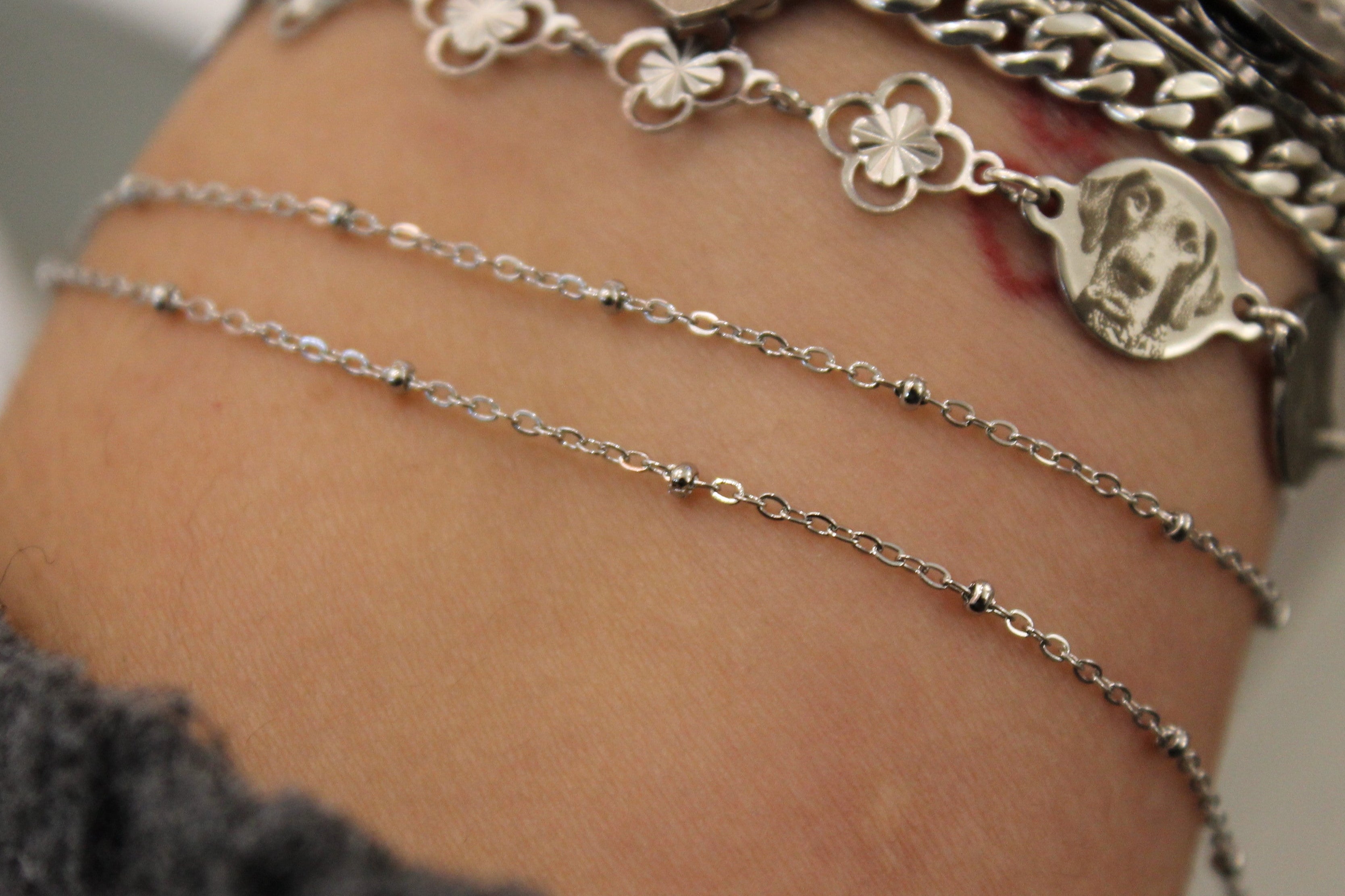 Silver Stainless Steel Satellite Chain