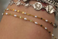 White Enamel Gold PVD Stainless Steel Chain